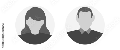 Vector flat illustration in black color. Avatar, user profile, person icon, profile picture. Suitable for social media profiles, icons, screensavers and as a template.
