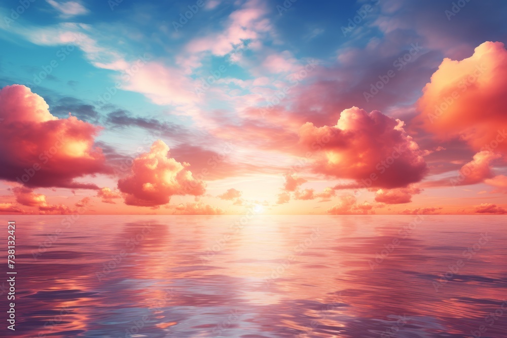 A beautiful sunset over a calm sea