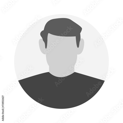 Vector flat illustration in black color. Suitable for social media profiles, icons, screensavers and as a template. Avatar, user profile, person icon, profile picture.
