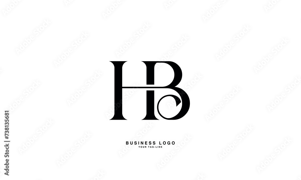 HB, BH, B, H, Abstract Letters Logo Monogram HB, BH, B, H, Abstract Letters Logo Monogram