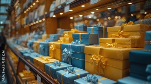 shopping spree at upscale boutiques and designer stores, purchasing lavish gifts for themselves and their loved ones as they celebrate their newfound financial freedom photo