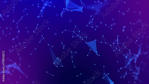 Abstract technology digital data network connection plexus business 4k background loop, blockchain, artificial intelligence, AR VR, computer network, cloud computing, internet, quantum computing, ict