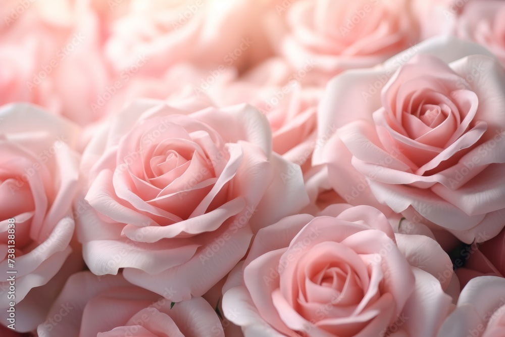 Light pink roses in soft focus with a blurred background Light pink roses in soft focus with a blurred background