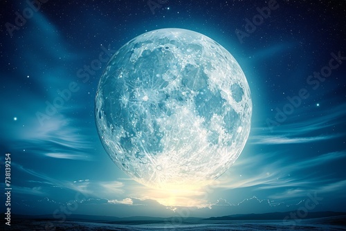 Blue Moon Rising Over the Desert