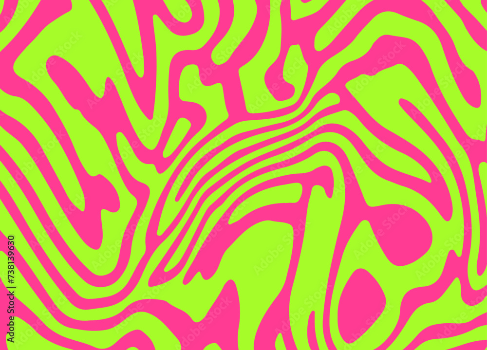 Abstract trippy green and pink psychedelic background with melting and distorting lines. Creative trippy pattern. Abstract trippy green and pink psychedelic background with melting and distorting lines. Creative trippy pattern.