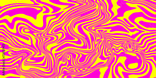 Pink and yellow trippy melting psychedelic background in style of the 70s.