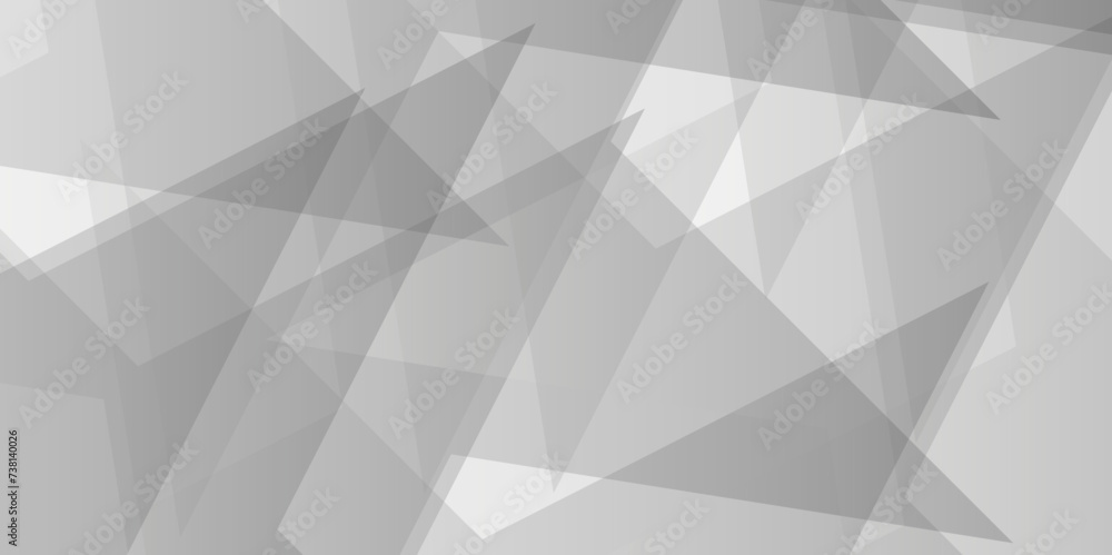 Abstract white background with diamond and triangle shapes layered in modern abstract pattern design. Abstract geometric technological background vector creative design. Cover template isolated gray.