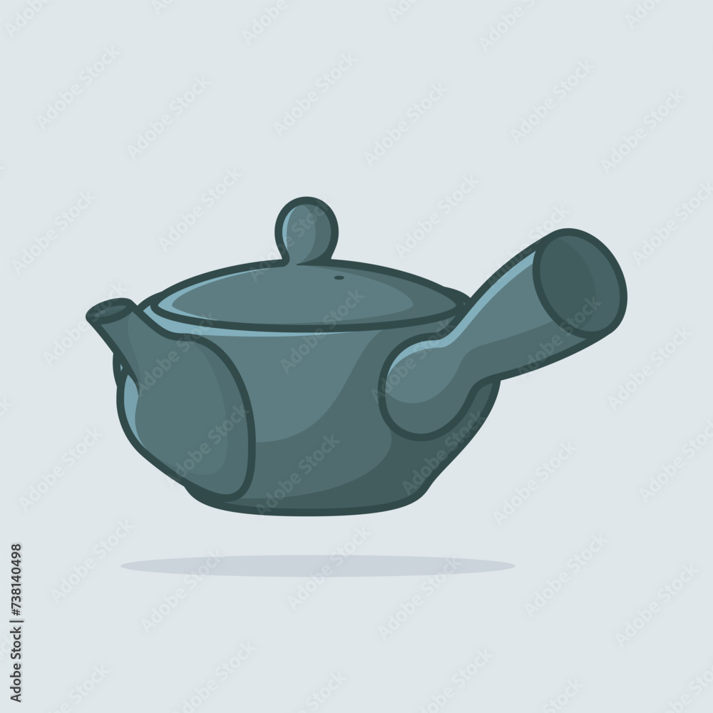 Unique Style Kettle sticker design vector illustration. Kitchen interior object icon concept. Kitchen Teapot with closed lid sticker design with shadow. Restaurant kettle icon logo. Unique Style Kettle sticker design vector illustration. Kitchen interior object icon concept. Kitchen Teapot with closed lid sticker design with shadow. Restaurant kettle icon logo.