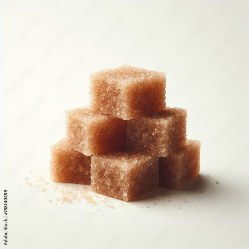brown sugar cubes on white brown sugar cubes on white