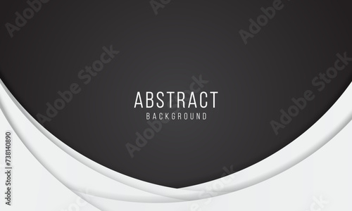Abstract black and white curves background. Modern frame design background, geometric pattern.
