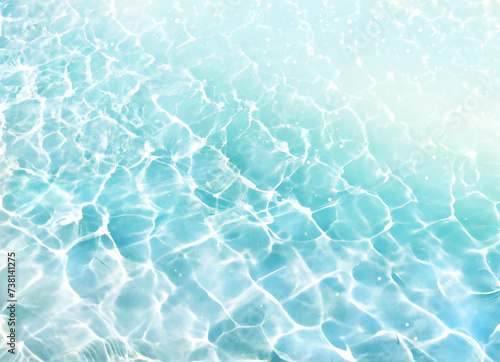 Caustic light deep wave vector design texture. Sea or ocean water background. Summer beach aestetic.