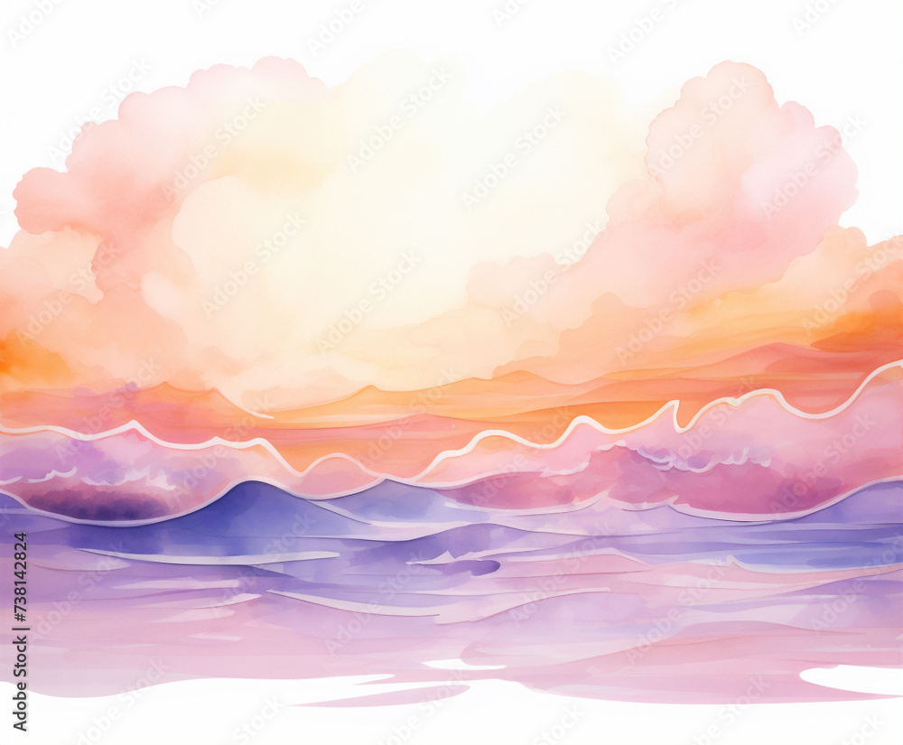 Abstract hand painted watercolor landscape background, modern pastel coloured texture. Fun and creative colourful background for greeting cards, banners and social media Abstract hand painted watercolor landscape background, modern pastel coloured texture. Fun and creative colourful background for greeting cards, banners and social media