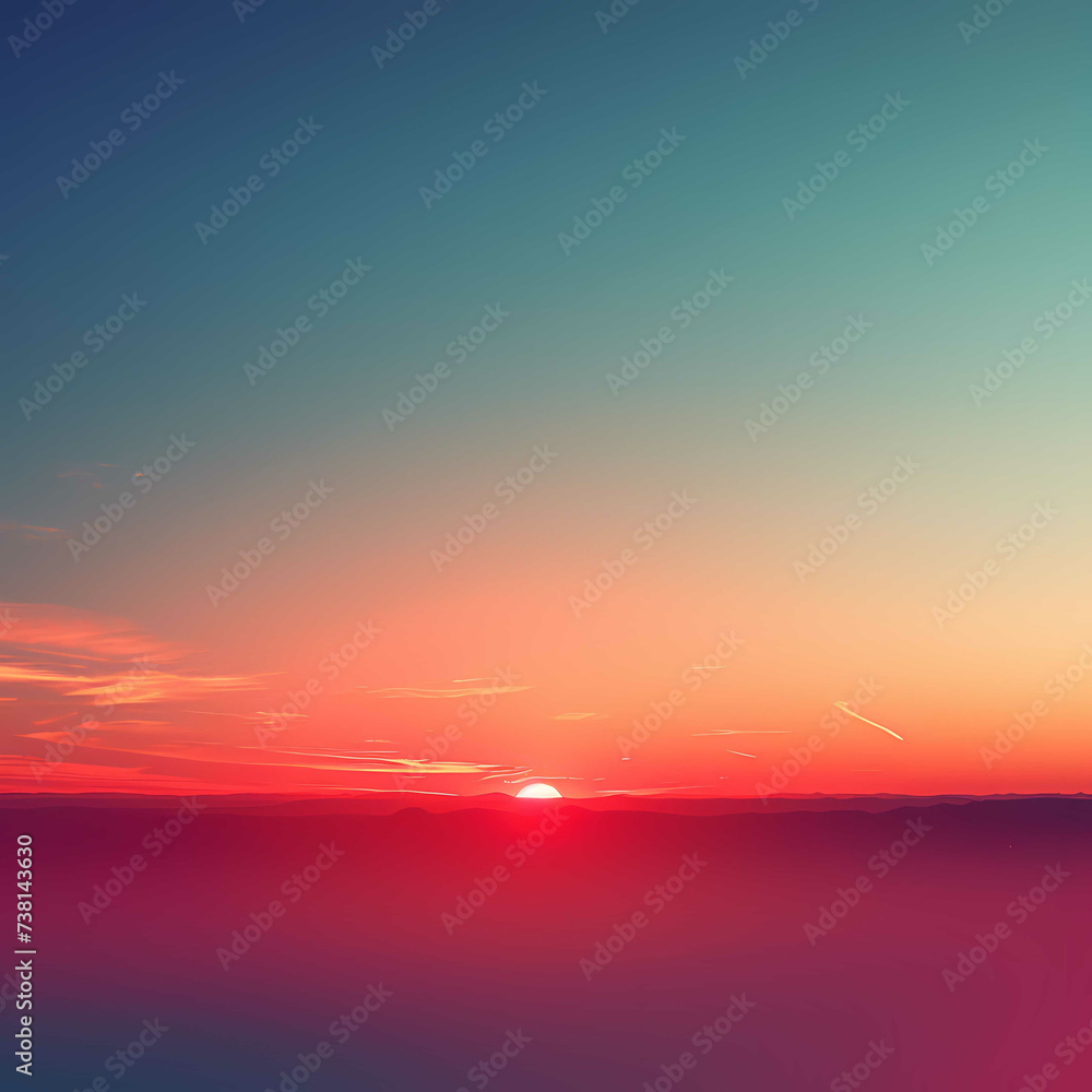 Majestic Sunset Horizon with Vivid Colors and Peaceful Sky