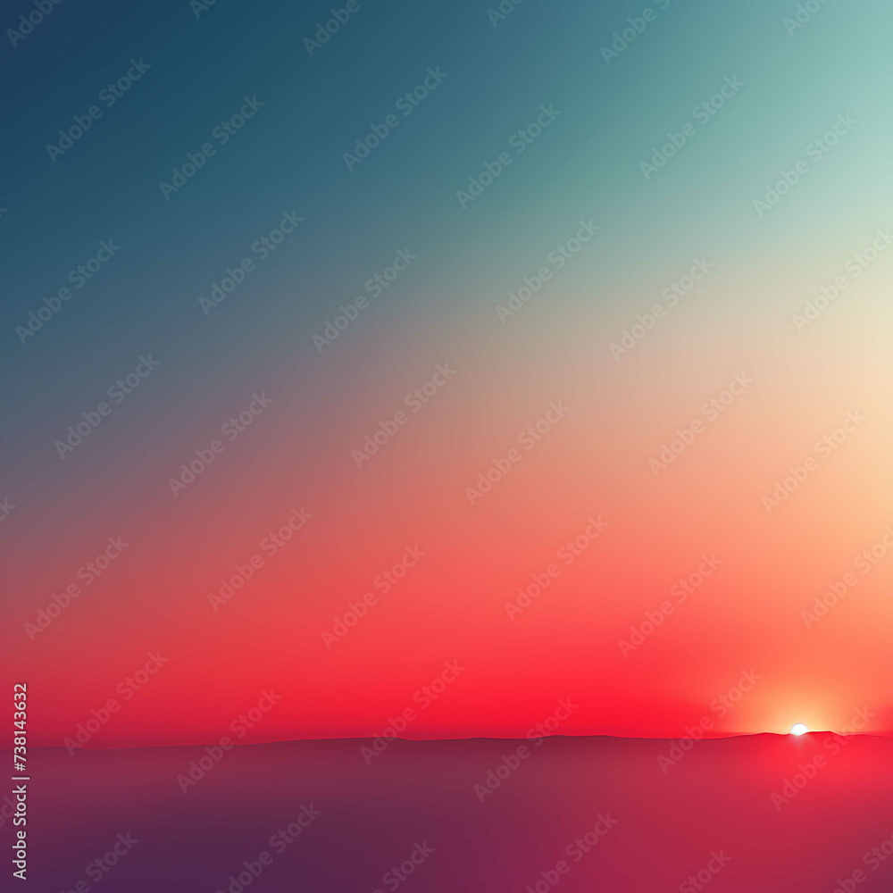 Serene Gradient Sunset Horizon Over Calm Waters