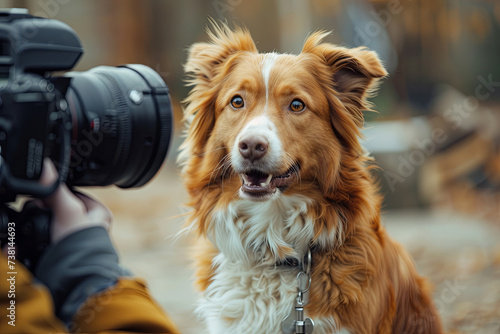 Taking interview from a dog photo