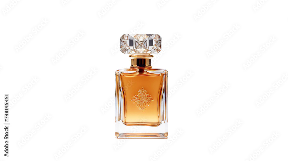 Elegant Luxury Perfume Bottle on White Background: Glamorous Fragrance Concept for Fashion and Beauty Elegant Luxury Perfume Bottle on White Background: Glamorous Fragrance Concept for Fashion and Beauty