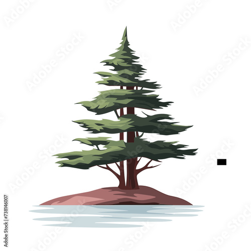 cypress tree vector illustration isolated transparent background logo, cut out or cutout t-shirt print design