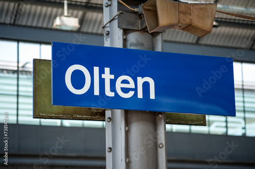 Bahnhofsschild von Olten
