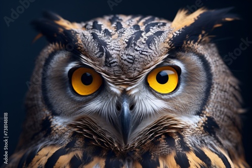 Closeup wildlife photography of an owl