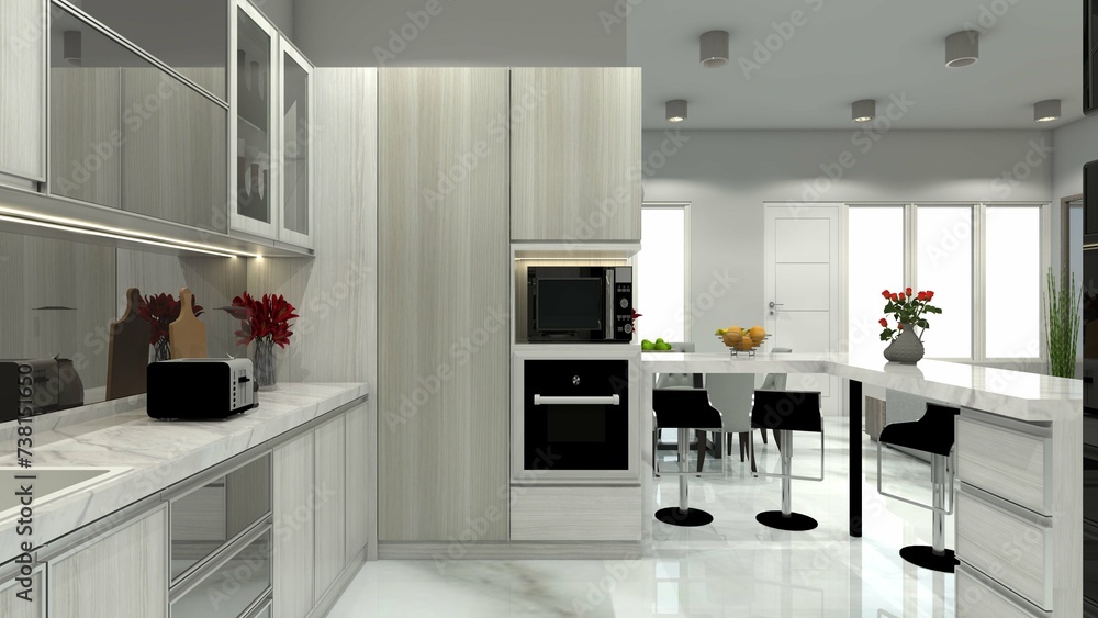 Modern Oven and Microwave Cabinet for Interior Kitchen Modern Oven and Microwave Cabinet for Interior Kitchen