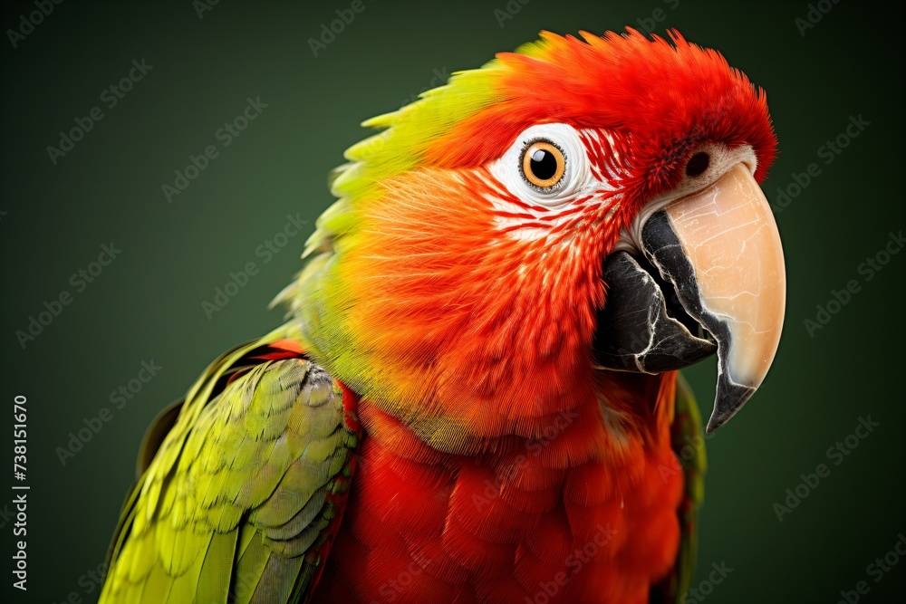 Fototapeta premium Closeup portrait of the face of a parrot
