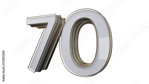 3d number 70 Grey 3d numbers element for design photo