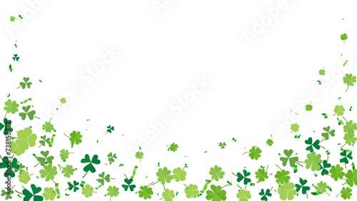 Green clover leaves frame or border with Elegant St. Patricks day design for festive banner, greeting card, postcard, invitation, flyer © Little J