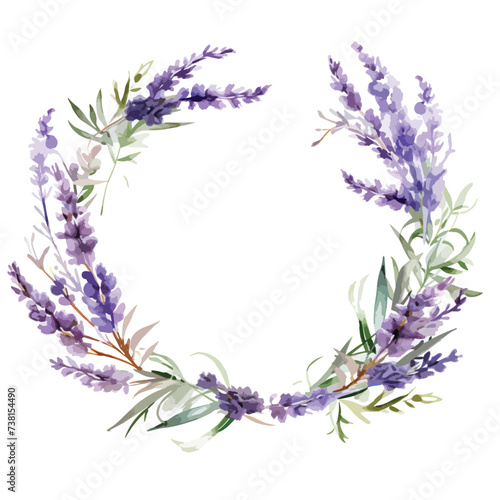 Watercolor lavender seamless border for wedding