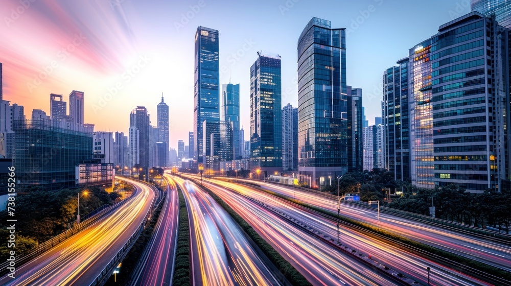 Fototapeta premium Urban Twilight and City Reflections
