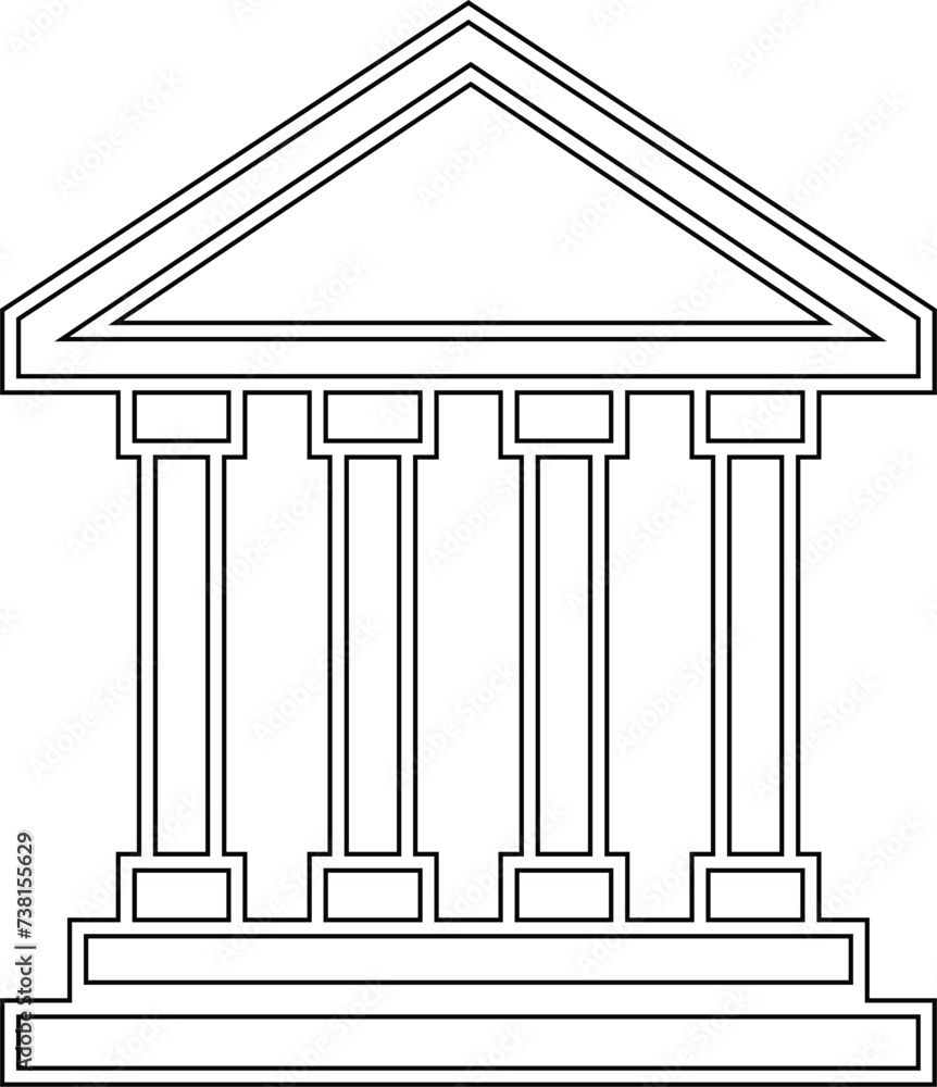 Bank building, vector best line icon on white background, EPS 10 Bank building, vector best line icon on white background, EPS 10