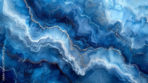 Abstract blue watercolor paint marble background  Ink colors are amazingly bright artwork watercolor photo