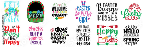 Minimalist Easter and Spring Phrase Bundle Vector Illustration for Sticker, Vouchers, Magazine