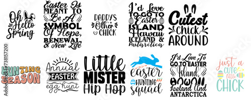 Decorative Easter Day Calligraphic Lettering Collection Vector Illustration for Printable, Banner, Bookmark
