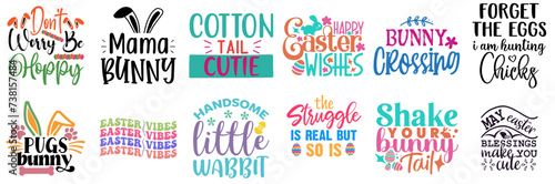 Decorative Easter and Holiday Hand Lettering Collection Vector Illustration for Postcard, Magazine, Newsletter