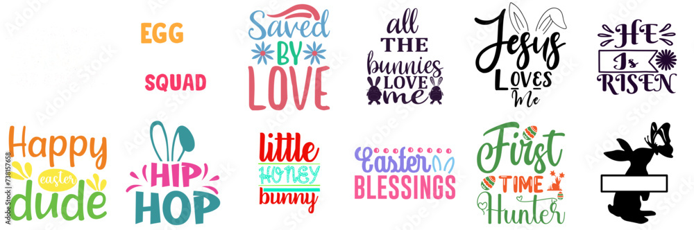 Cute Easter and Holiday Calligraphic Lettering Collection Vector Illustration for Packaging, Presentation, Printable Cute Easter and Holiday Calligraphic Lettering Collection Vector Illustration for Packaging, Presentation, Printable