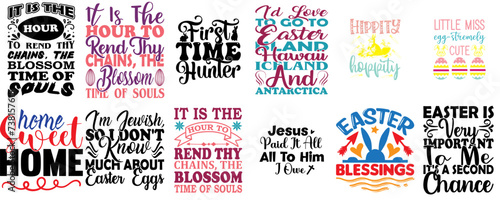 Vibrant Easter Inscription Collection Vector Illustration for Logo, Icon, Sticker