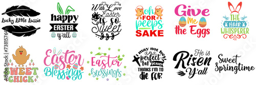 Decorative Easter and Spring Phrase Collection Vector Illustration for Magazine, Banner, Announcement