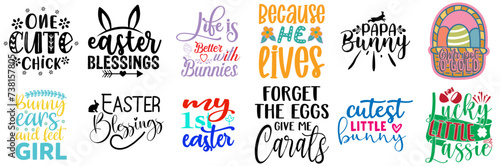 Cute Easter and Holiday Labels And Badges Collection Vector Illustration for Advertising, Decal, Brochure