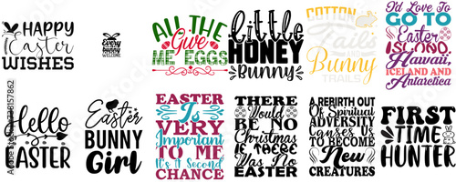Vibrant Easter and Spring Hand Lettering Bundle Vector Illustration for Packaging, Decal, Printable