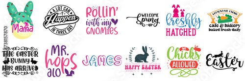 Modern Easter and Spring Labels And Badges Bundle Vector Illustration for Poster, Postcard, Brochure