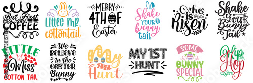 Minimalist Easter and Spring Trendy Retro Style Illustration Set Vector Illustration for Presentation, Sticker, Greeting Card