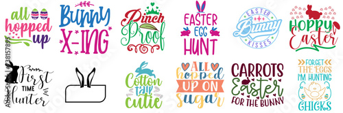 Vibrant Easter Phrase Collection Vector Illustration for Advertisement, Sticker, Postcard