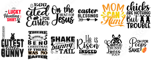 Minimalist Easter Calligraphy Collection Vector Illustration for Stationery, Brochure, Book Cover