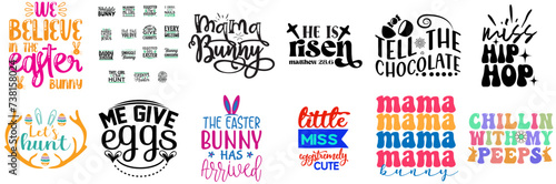 Simple Easter and Spring Calligraphy Collection Vector Illustration for Infographic, T-Shirt Design, Book Cover