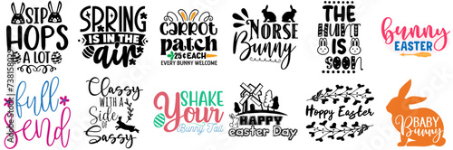 Elegant Easter Sunday Hand Lettering Collection Vector Illustration for Printable, Postcard, Decal