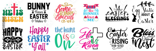 Decorative Easter and Holiday Hand Lettering Set Vector Illustration for Mug Design, Book Cover, Infographic