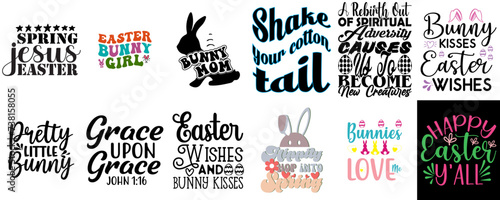 Classic Easter Day Inscription Set Vector Illustration for Infographic, Vouchers, Logo