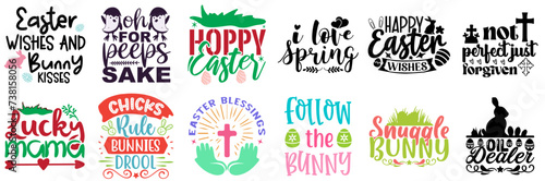Creative Easter Invitation Set Vector Illustration for Label, Icon, Poster