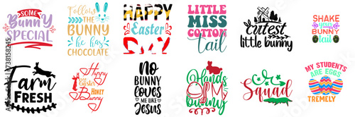 Colourful Easter Inscription Collection Vector Illustration for Advertising, Printable, Label