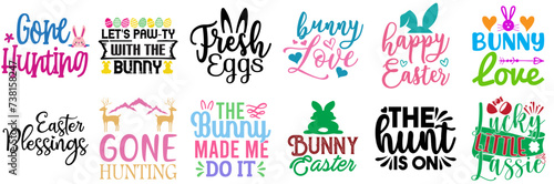 Simple Easter and Spring Phrase Set Vector Illustration for Advertising, Printing Press, Holiday Cards
